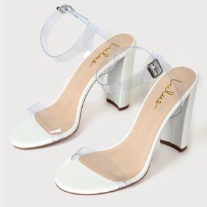 Jac White PVC Ankle Strap Heels